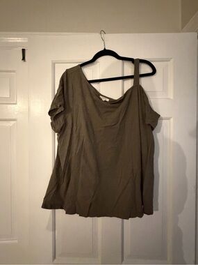 Maurices Olive One-Shoulder Tank Top with Strap